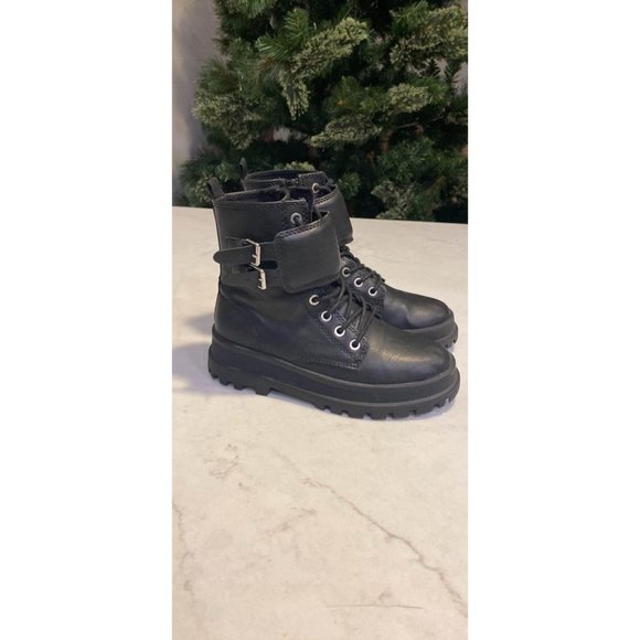 Zara Womens Black platform chunky Bootie Ankle Boots Size 35/5 - Picture 3 of 5